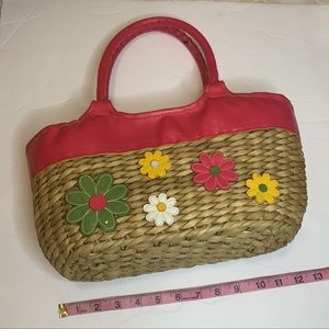 Handmade hand handle Carrying Straw Woven Bag, Corn Husk Woven Beach Bag